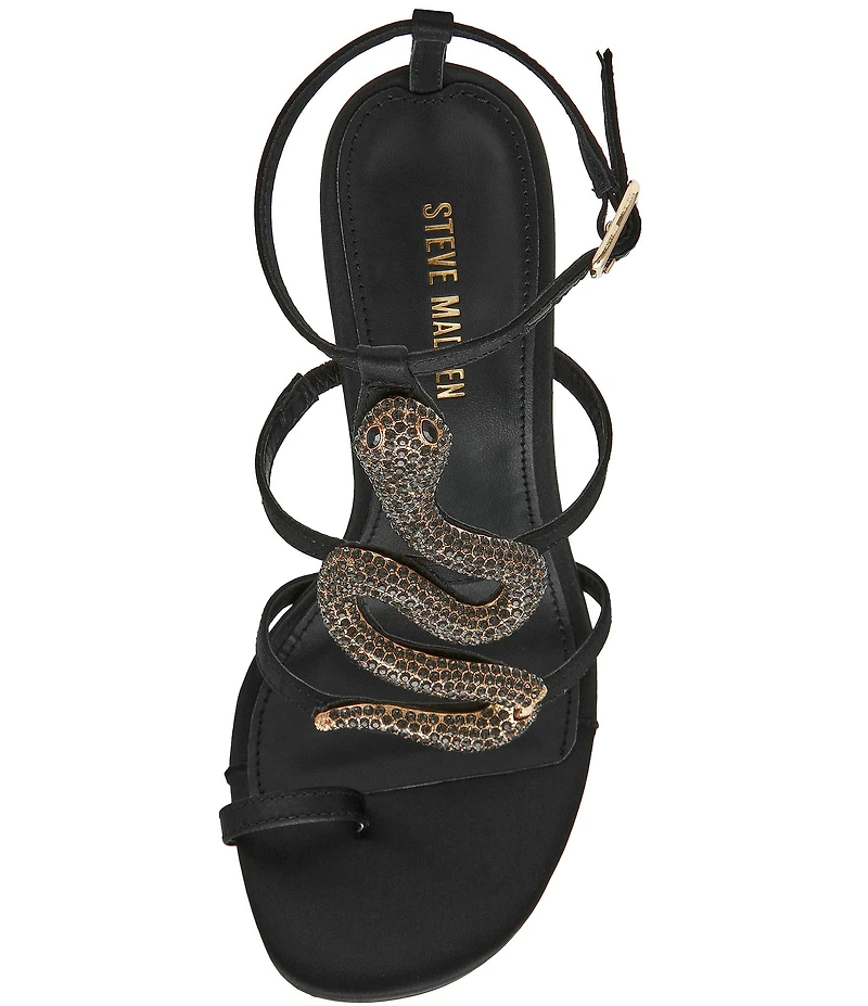 Steve Madden Python Snake Hardware Strappy Ankle Wrap Dress Sandals