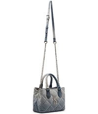 Steve Madden Quilted Denim Rhinestone Top Handle Bag