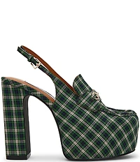 Steve Madden Quinn Glen Plaid Print Slingback Platform Pumps