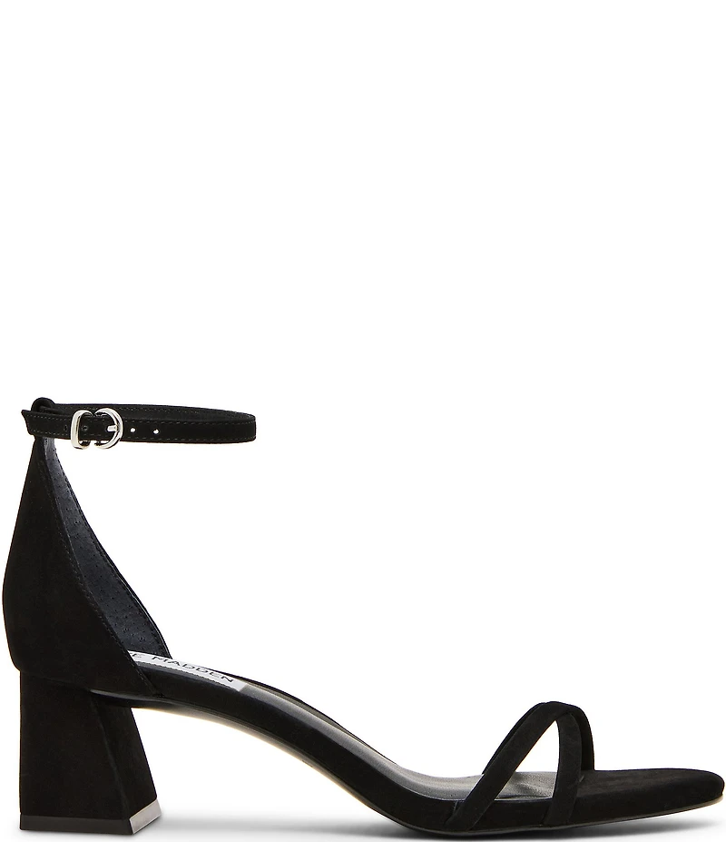 Steve Madden Rae Nubuck Ankle Strap Block Heel Dress Sandals