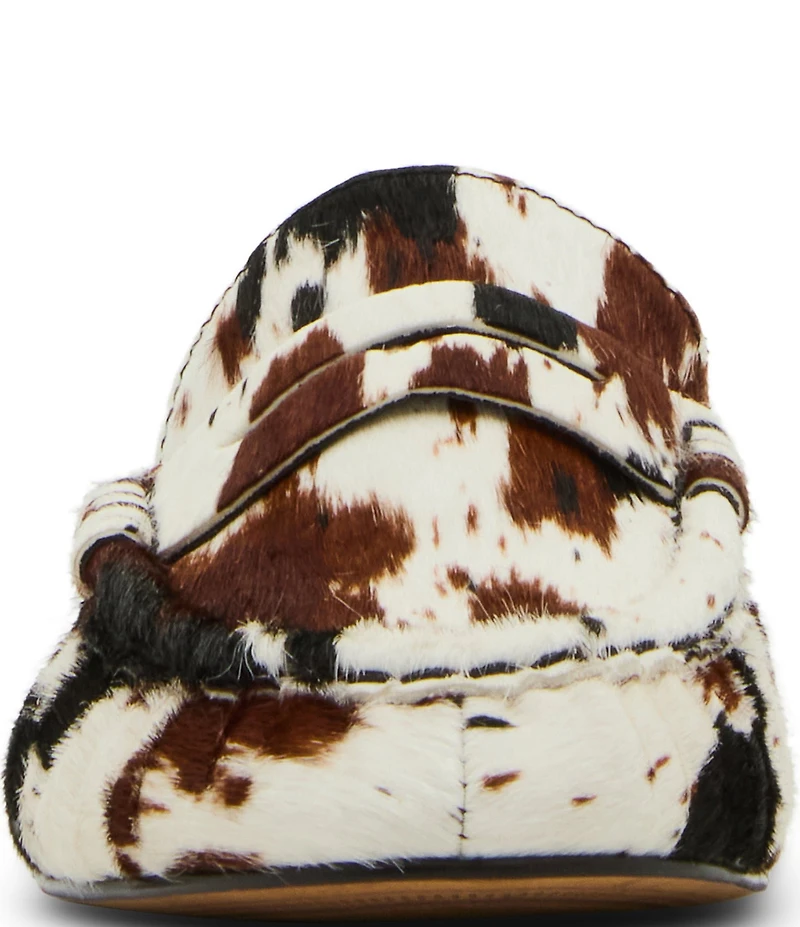 Steve Madden Rafe Cow Print Haircalf Penny Keeper Mules