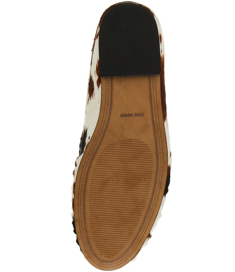 Steve Madden Rafe Cow Print Haircalf Penny Keeper Mules