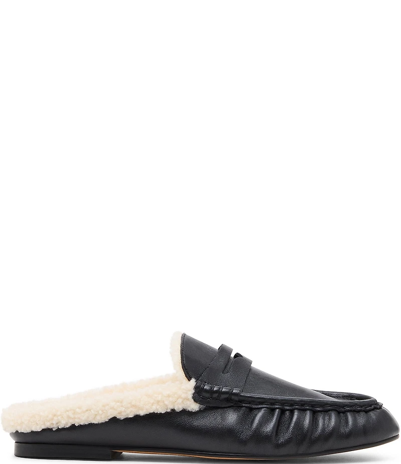Steve Madden Rafe Faux Fur and Leather Penny Keeper Mules