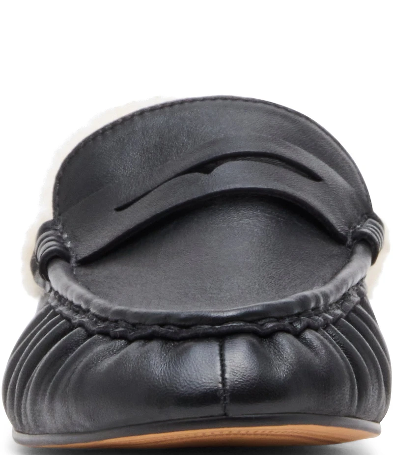 Steve Madden Rafe Faux Fur and Leather Penny Keeper Mules