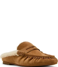 Steve Madden Rafe Faux Fur and Suede Penny Keeper Mules