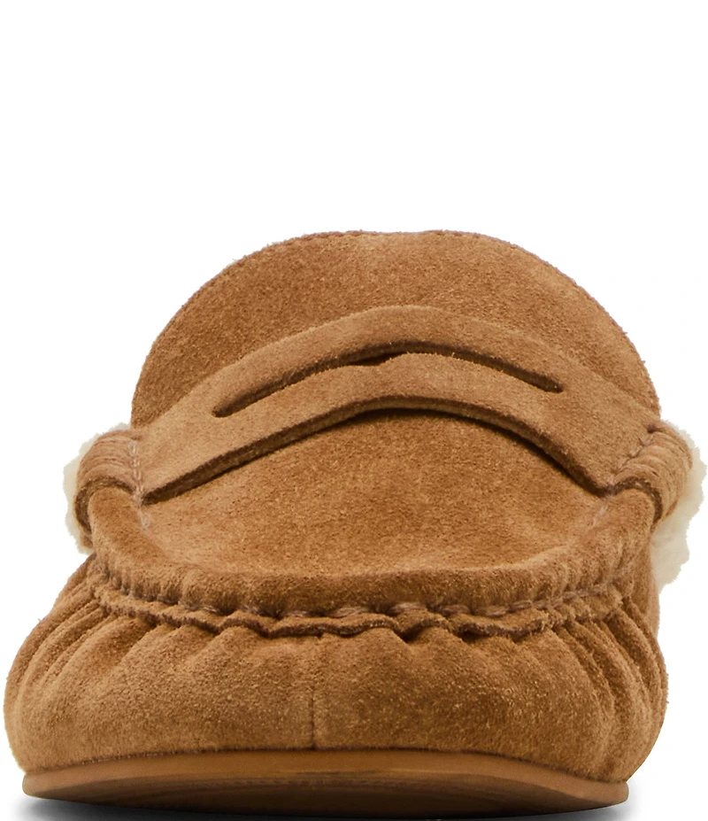 Steve Madden Rafe Faux Fur and Suede Penny Keeper Mules