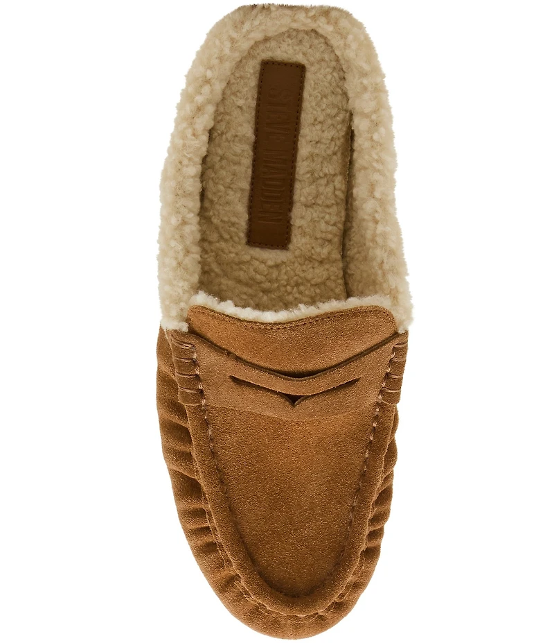 Steve Madden Rafe Faux Fur and Suede Penny Keeper Mules