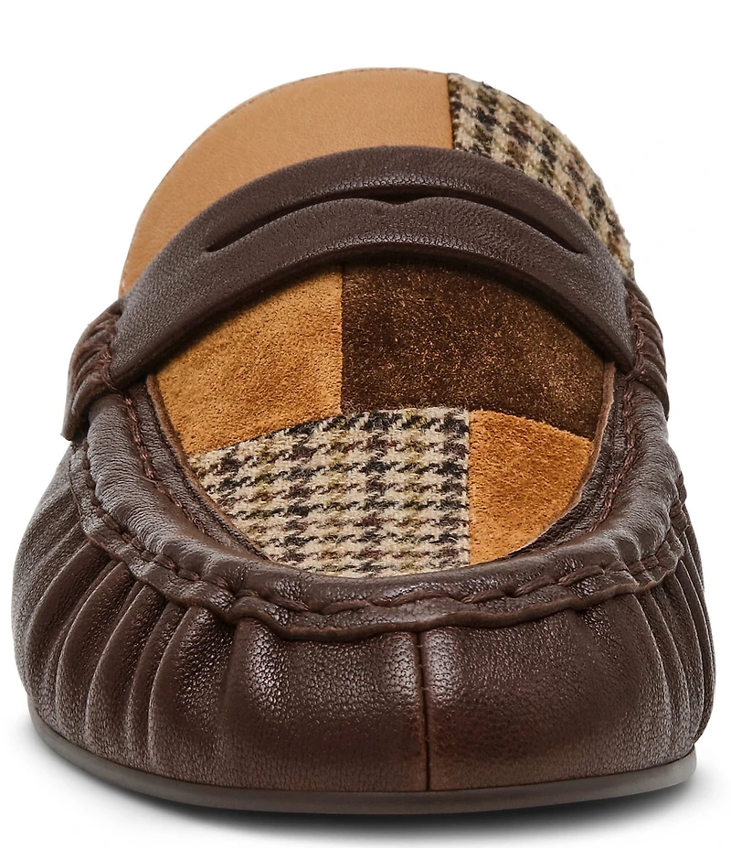 Steve Madden Rafe Plaid Patchwork Penny Loafer Mules