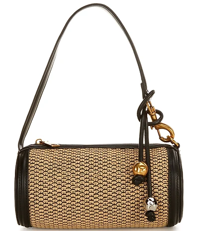 Steve Madden Raffia Tassel Barrel Shoulder Bag
