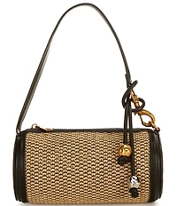 Steve Madden Raffia Tassel Barrel Shoulder Bag