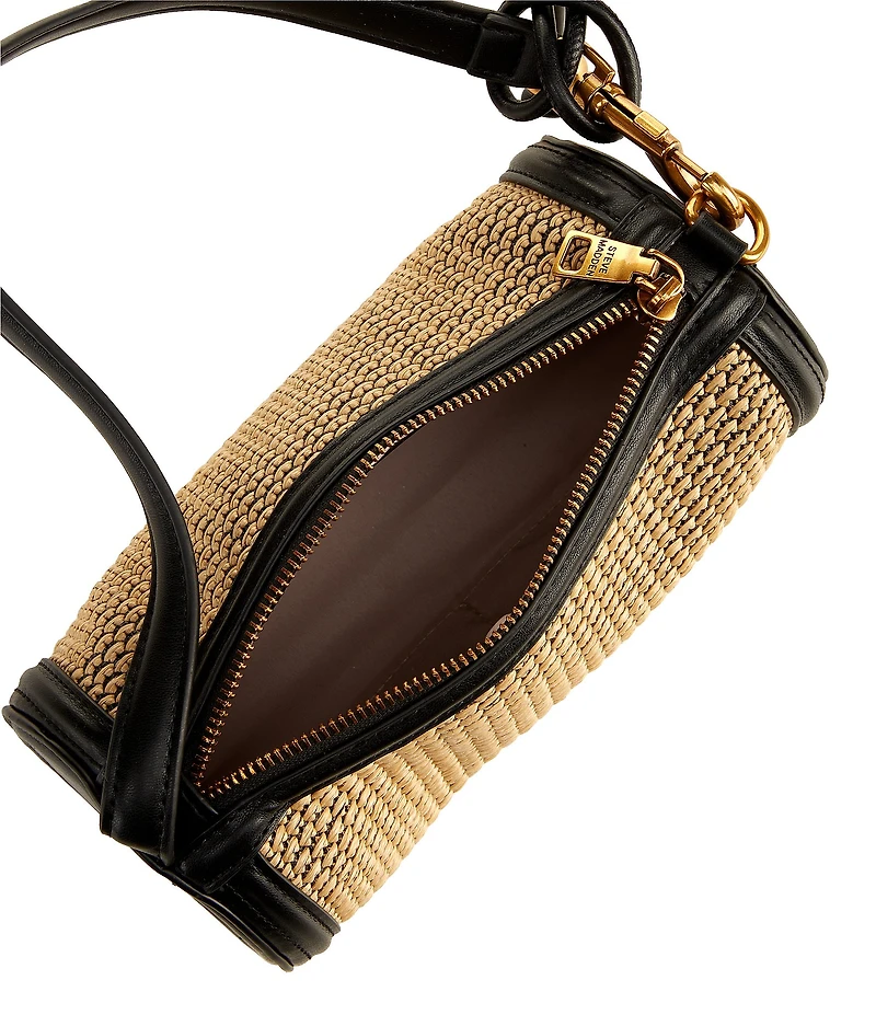 Steve Madden Raffia Tassel Barrel Shoulder Bag