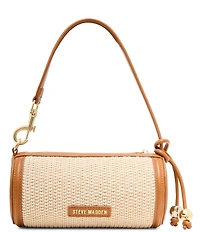 Steve Madden Raffia Tassel Barrel Shoulder Bag