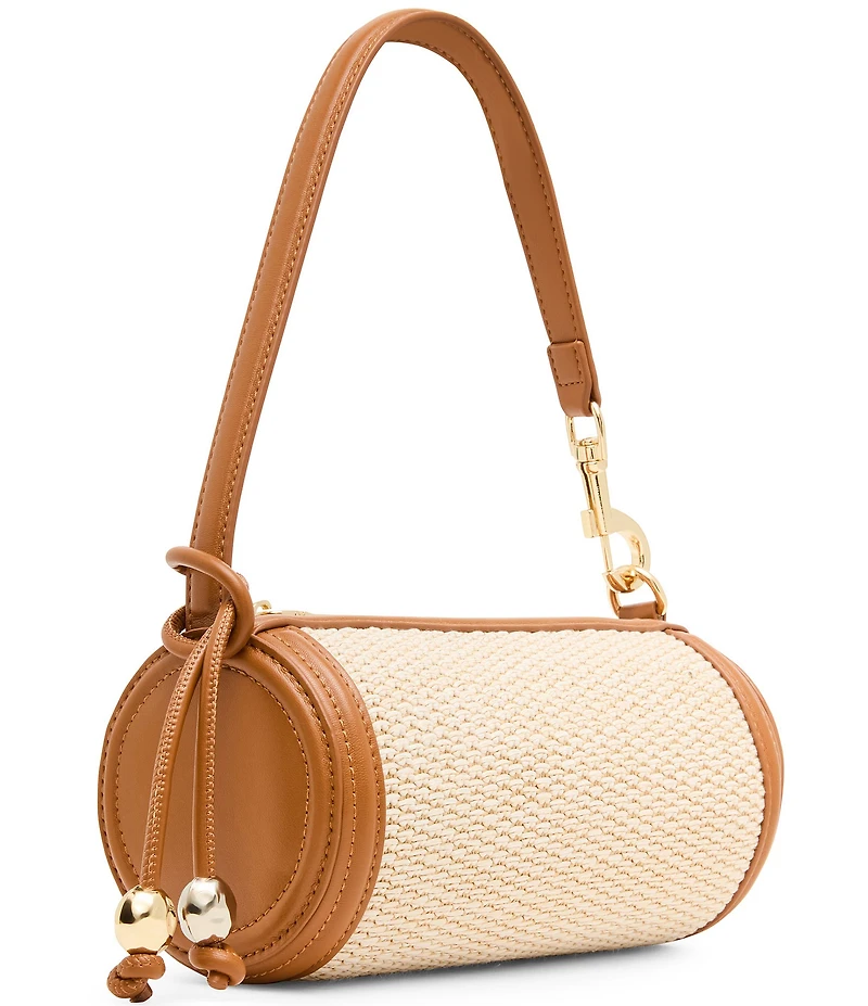 Steve Madden Raffia Tassel Barrel Shoulder Bag