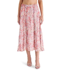 Steve Madden Raina Floral Print Midi Skirt