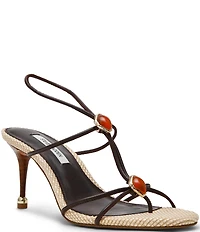 Steve Madden Ramos Stone Raffia Thong Dress Sandals
