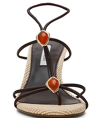 Steve Madden Ramos Stone Raffia Thong Dress Sandals