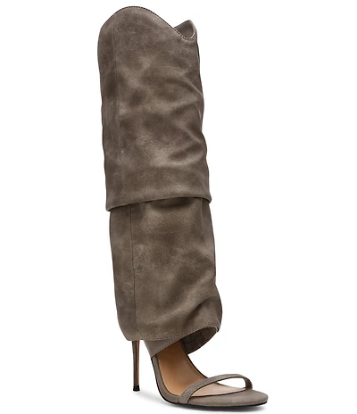 Steve Madden Ravine Cuffed Knee High Open Toe Boots