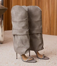 Steve Madden Ravine Cuffed Knee High Open Toe Boots