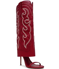 Steve Madden Ravine Western Stiletto Knee High Open Toe Boots