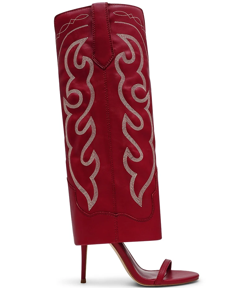 Steve Madden Ravine Western Stiletto Knee High Open Toe Boots