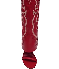 Steve Madden Ravine Western Stiletto Knee High Open Toe Boots