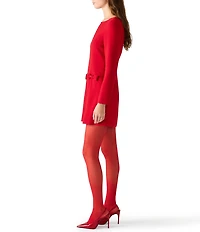 Steve Madden Reene Long Sleeve Bow Detail Mini Dress