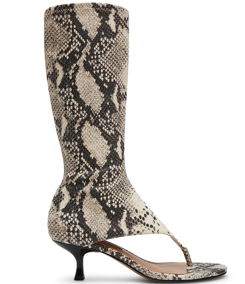 Steve Madden Relentless Snake Print Open Toe Thong Dress Sandals