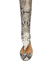 Steve Madden Relentless Snake Print Open Toe Thong Dress Sandals