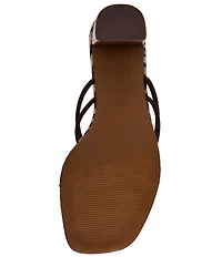 Steve Madden Remedy Nubuck Zebra Print Wood Detail Block Heel Thong Sandals