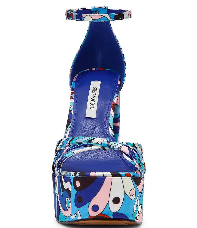 Steve Madden Retro Groovy Print Block Heel Platform Dress Sandals