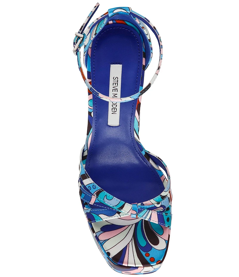 Steve Madden Retro Groovy Print Block Heel Platform Dress Sandals