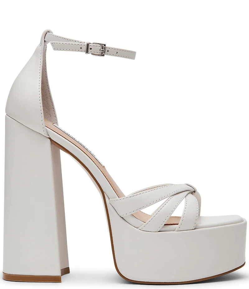 Steve Madden Retro Leather Block Heel Platform Dress Sandals