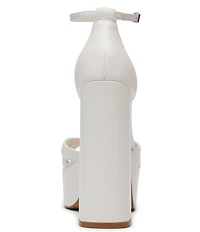 Steve Madden Retro Leather Block Heel Platform Dress Sandals