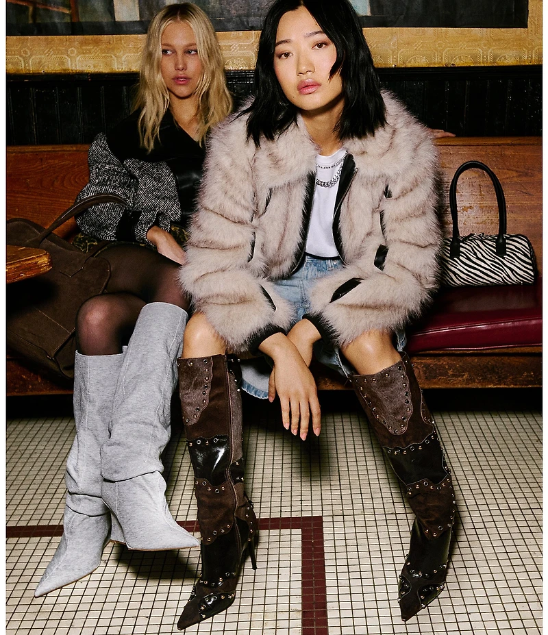 Steve Madden Revive Patchwork Studded Tall Boots