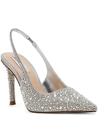 Steve Madden Reyes Rhinestone Leather Slingback Stiletto Pumps