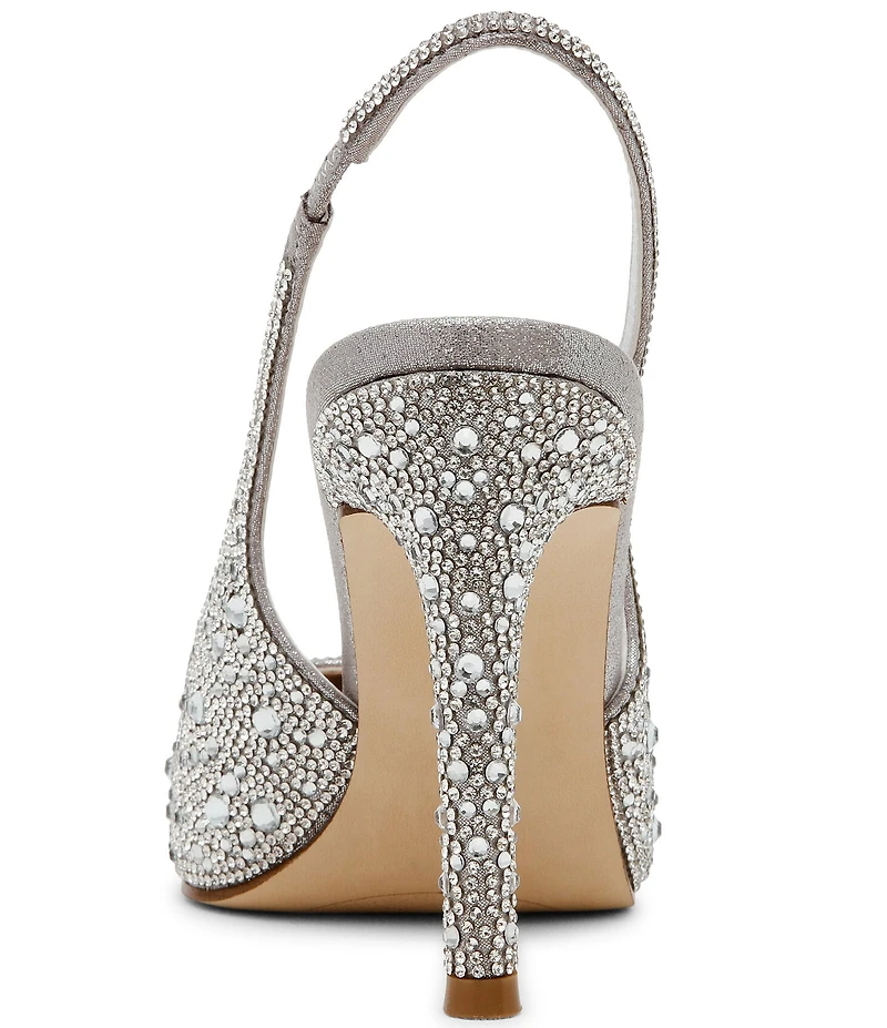 Steve Madden Reyes Rhinestone Leather Slingback Stiletto Pumps