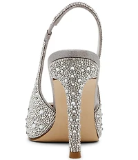 Steve Madden Reyes Rhinestone Leather Slingback Stiletto Pumps
