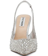 Steve Madden Reyes Rhinestone Leather Slingback Stiletto Pumps