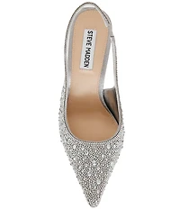 Steve Madden Reyes Rhinestone Leather Slingback Stiletto Pumps