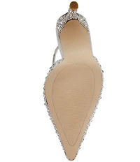 Steve Madden Reyes Rhinestone Leather Slingback Stiletto Pumps
