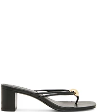 Steve Madden Rhylan Nappa Leather Block Heel Thong Sandals