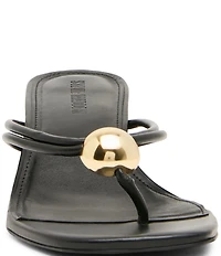 Steve Madden Rhylan Nappa Leather Block Heel Thong Sandals
