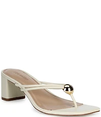 Steve Madden Rhylan Nappa Leather Block Heel Thong Sandals