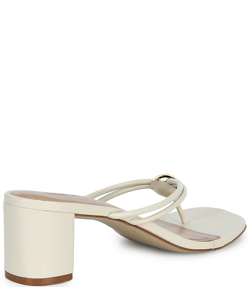 Steve Madden Rhylan Nappa Leather Block Heel Thong Sandals