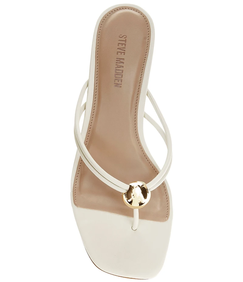 Steve Madden Rhylan Nappa Leather Block Heel Thong Sandals