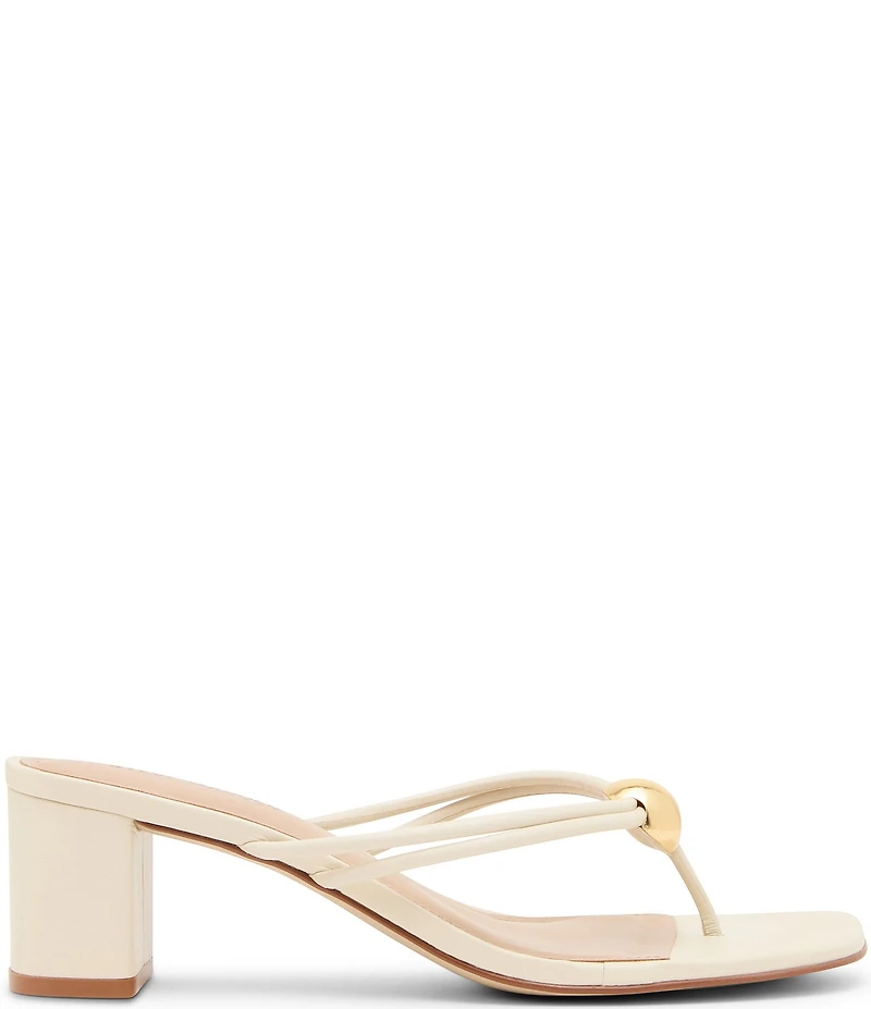 Steve Madden Rhylan Nappa Leather Block Heel Thong Sandals