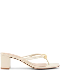 Steve Madden Rhylan Nappa Leather Block Heel Thong Sandals