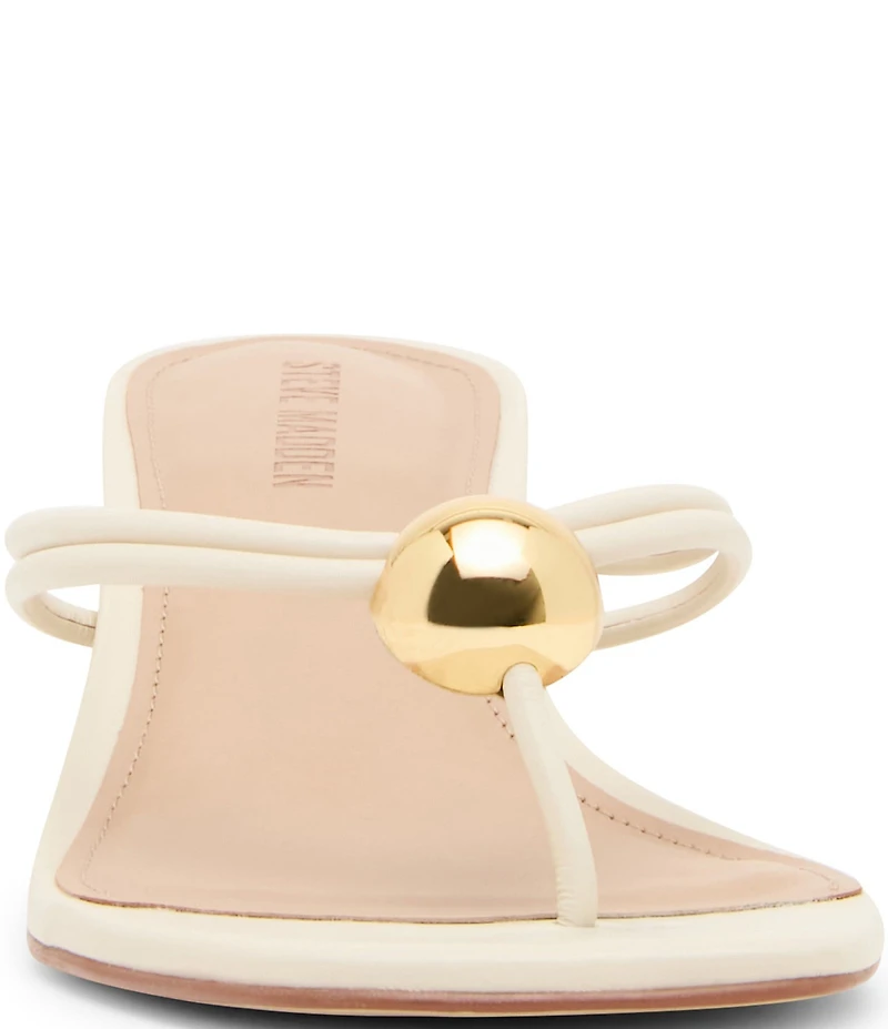 Steve Madden Rhylan Nappa Leather Block Heel Thong Sandals