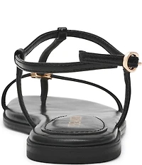 Steve Madden Ritzy T-Strap Hardware Detail Flat Sandals