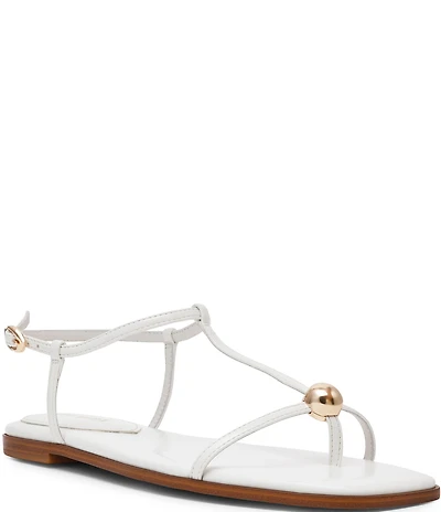 Steve Madden Ritzy T-Strap Hardware Detail Flat Sandals